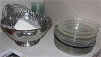 stack of 11 Pyrex & other glass ovenware,