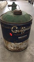 Empty Gulfpride Motor Oil Can