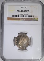 1897 LIBERTY NICKEL NGC PF 64 CAMEO