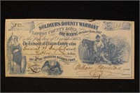 1863 $5 Soldiers Bounty Warrant