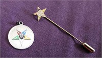 Wells Sterling Silver Eastern Star Charm/Stick Pin