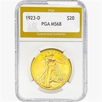 1923-D $20 Gold Double Eagle PGA MS68