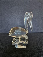 MURANO SEAGULL SCULPTURE CLEAR GLASS SIGNED
