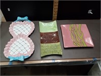 Decorative ceramic serving trays.