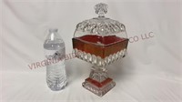 Vintage Ruby Flash Wedding Box / Candy Dish