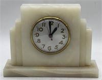 (V) Marble Mantel Clock 10 Wide 7.5 Inches Tall