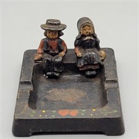 WILTON PROD. CAST IRON AMISH FIGURINE ASHTRAY