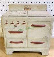Childs enamel metal cook stove - Pretty Maid