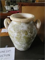 STONEWARE DBL HANDLED VASE