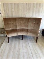 Large Upholstered Curved Settee