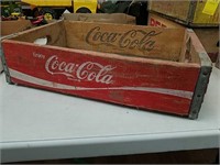 Wood red coke crate