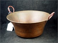 Vintage 13" Hammered Copper Deep Bowl