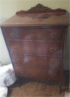 Beautiful Antique Wooden Four Drawer Dresser