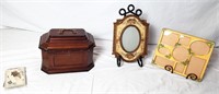 Jewelry box and picture frame lot