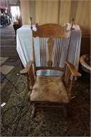 Antique Oak Glider Rocker