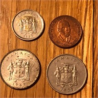 (4) Mixed Jamaica Coins