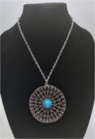 Very Large Pendant w/Blue Center Stone