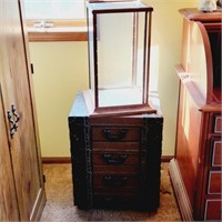 Display Case, Faux 4-Drawer Cabinet