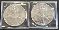 2 1986 US Silver Eagle Coins
