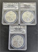 3 US Silver Eagle Coins