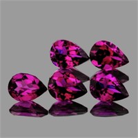 Natural  Rhodolite Garnet 5 Pcs {Flawless-VVS}