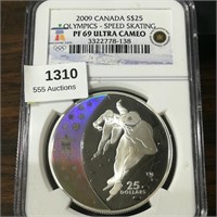 2009 CANADA $25 PF69 NGC OLYMPICS-SPEED SKATING