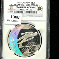 2009 CANADA $25 PF69 NGC OLYMPICS-SKI JUMPING
