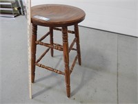 Wooden stool; seat height approx. 24"