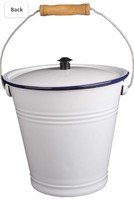 Enamel Bucket Water Bucket with Lid Country