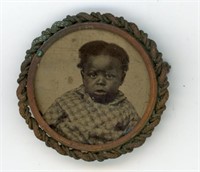 Antique Picture Pin Black Americana 1.5”