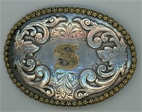 Silver Scroll Nocona Belt Buckle 4”