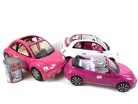 3 voitures Barbie: Beetle et Fiat 500