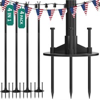 YITAHOME 4 Pack String Light Pole, 11ft 4-in-1 Ou