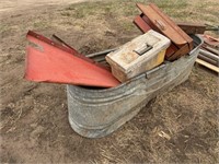 WATER TROUGH W/ TOOL BOXES, SWATHER KNIFE QUARDS
