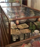 Antique Oak and Glass Display case 
57" wide,