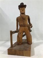 WESTERN MAN WOOD CARVING FROM PORT HOPE ONTARIO