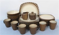 Sango "Contrast Brown" China Set (32pc)