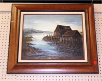 Fishing Camp Painting On Canvas Framed
