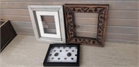 Lot of picture frames & shadow box button lot