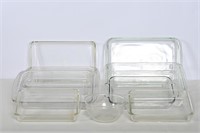 Clear Glass Ovenware (8) and Bowl