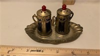 Occupied Japan Teapots on Tray Salt and Pepper
