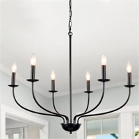 Black Chandelier Ceiling Light Fixture 6 Light