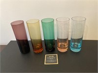 Coloured Glass High Ball Beer Glasses