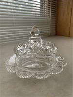 CRYSTAL SERVING DISH WITH LID