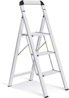 KINGRACK 3 Step Ladder  330 LBS  Silver