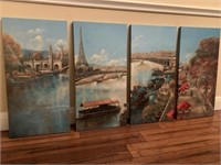 4 PICTURES ON CANVAS SET 30 X 15 EACH