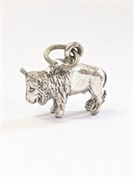 .925 Silver Buffalo Pendant   A