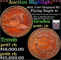 *Highlight* 1855 J-167 Original R5 Flying Eagle 1c