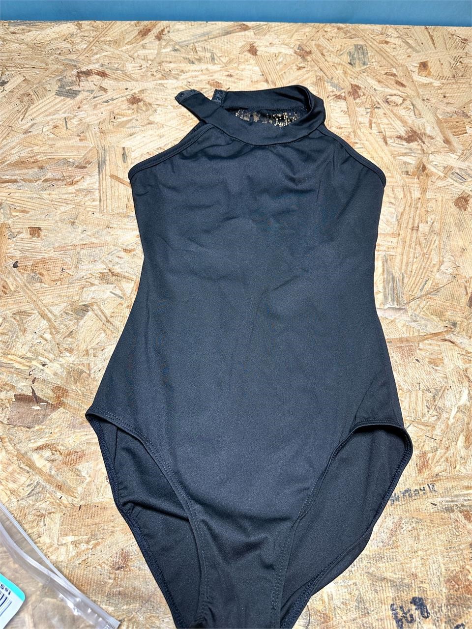 Womens sz 4 black swimsuit, lace back