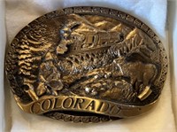 Colorado Solid Bronze Belt Buckle
